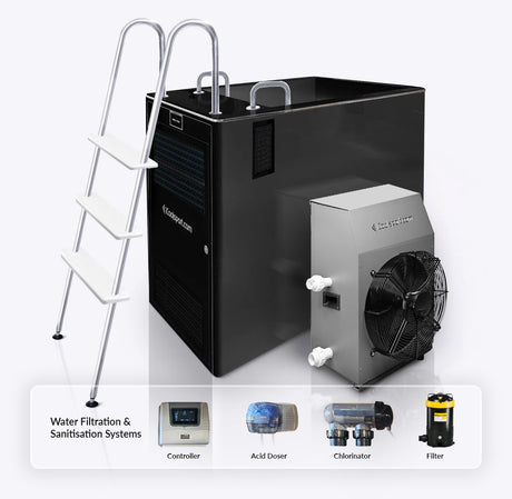 MiPod Elite Ice Bath w External Turbo Mini Chiller, Water Filtration and Sanitisation