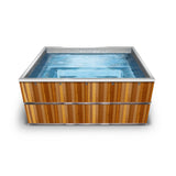 Stainless Steel, Wooden Clad Cold Plunge Almost Square Pool