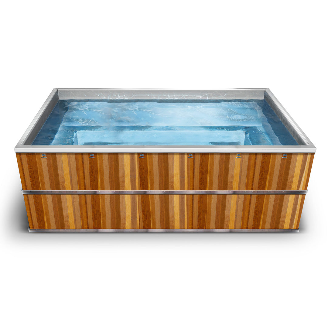 Stainless Steel, Wooden Clad Cold Plunge Rectangle Pool