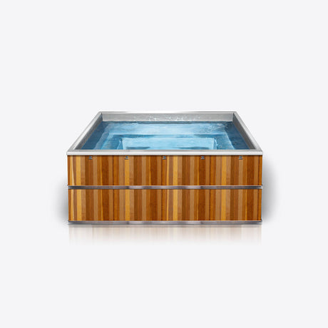 Stainless Steel, Wooden Clad Cold Plunge Rectangle Pool - iCoolsport