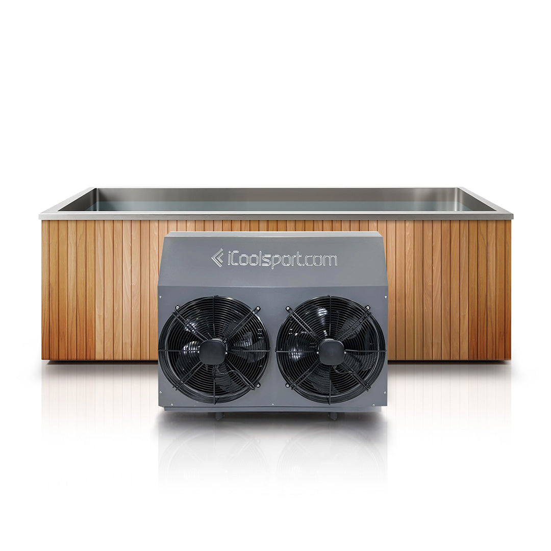 Stainless Steel, Wooden Clad Cold Plunge 5m Pool inc Turbo Typhoon Chiller