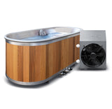 iSteel Stainless Steel and Cedar Cold Plunge with Remote Turbo Mini Chiller