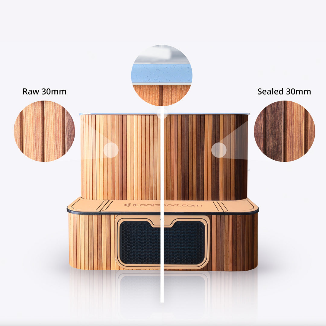 Ultra Cedar Cold Plunge and Hot Tub with External Turbo Mini Chiller