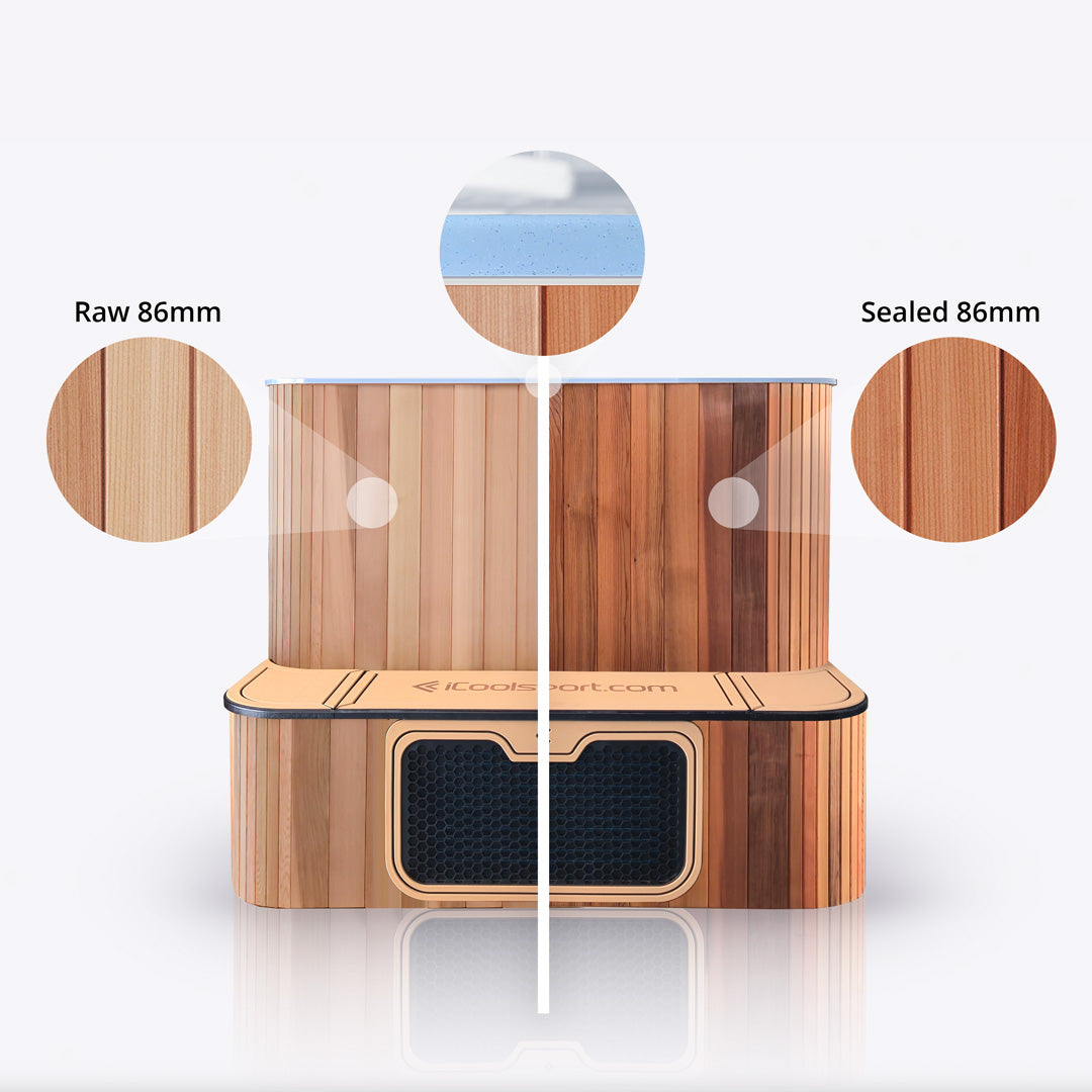 Ultra Cedar Cold Plunge with External Turbo Mini Chiller